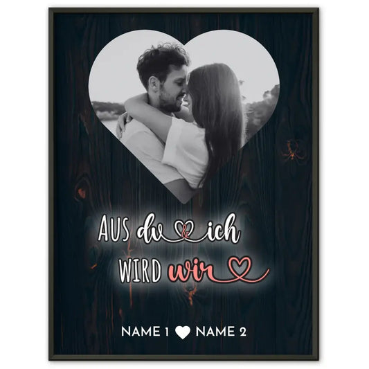 Personalisiertes Poster Liebe Herz Foto Du & Ich Wir Mit Foto & Namen 1