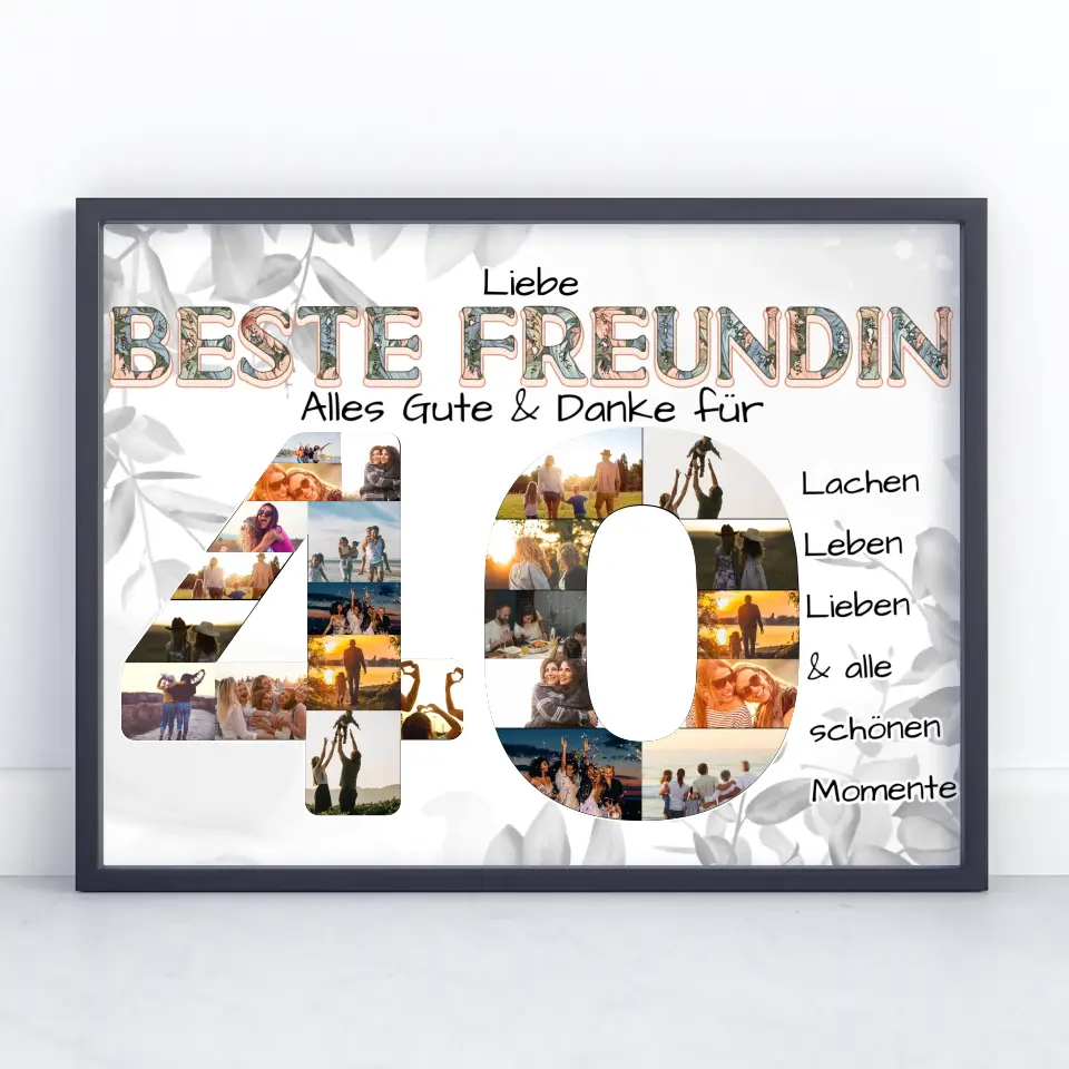 Poster Geschenk zum 40 Geburtstag für Mama Fotocollage