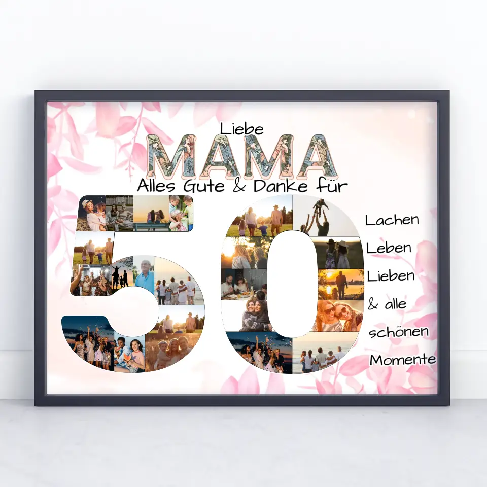 Geschenk zum 50 Geburtstag für Mama Fotos in Zahlen