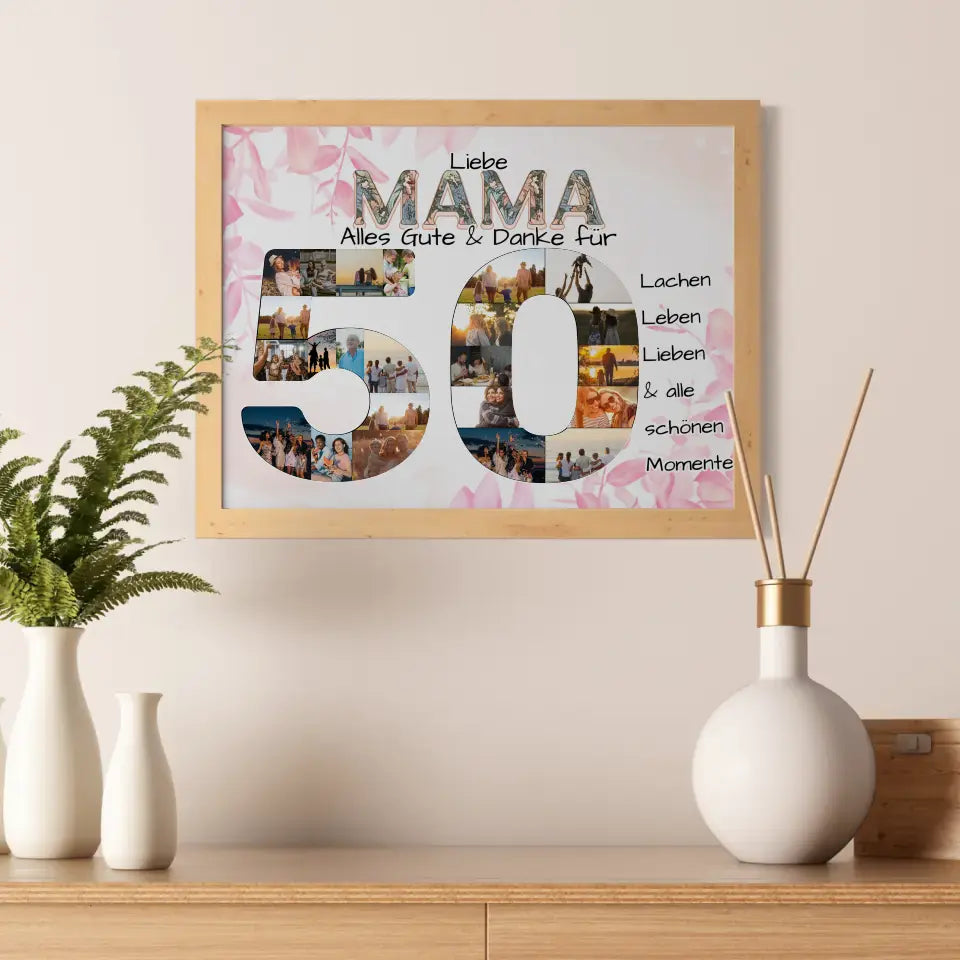 Geschenk zum 50 Geburtstag für Mama Fotos in Zahlen