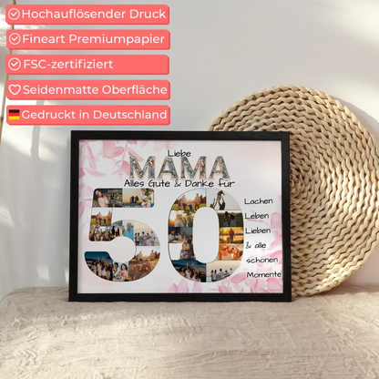 Geschenk zum 50 Geburtstag für Mama Fotos in Zahlen