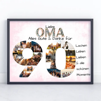 Personalisiertes Poster zum 90 Geburtstag für Oma Schöne Momente