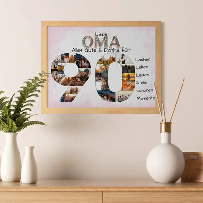 Personalisiertes Poster zum 90 Geburtstag für Oma Schöne Momente