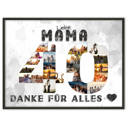 40 Geburtstag Geschenk Personalisiert Mama Poster Danke für Alles