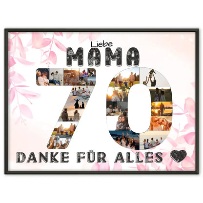 70 Geburtstag Geschenke Poster Mama Danke für alles