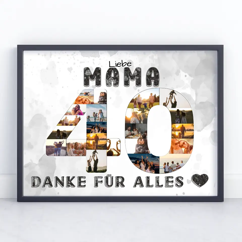 40 Geburtstag Geschenk Personalisiert Mama Poster Danke für Alles