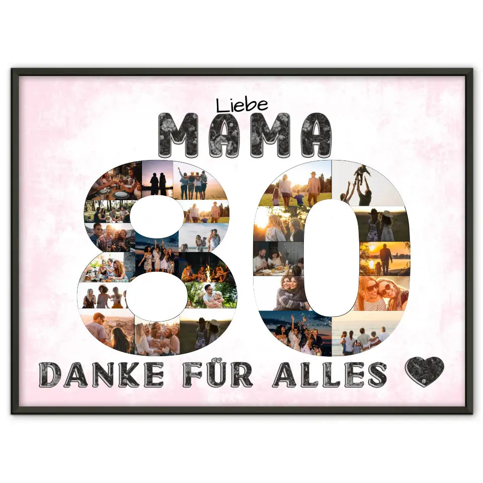 80 Geburtstag Mama Geschenk Personalisiertes Poster