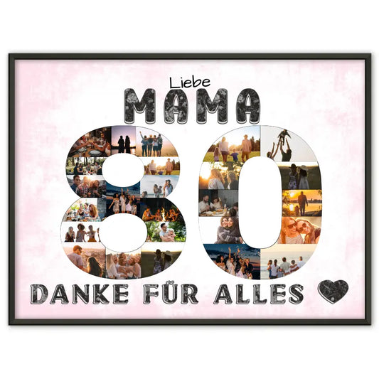 80 Geburtstag Mama Geschenk Personalisiertes Poster