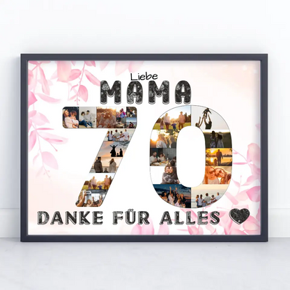 70 Geburtstag Geschenke Poster Mama Danke für alles