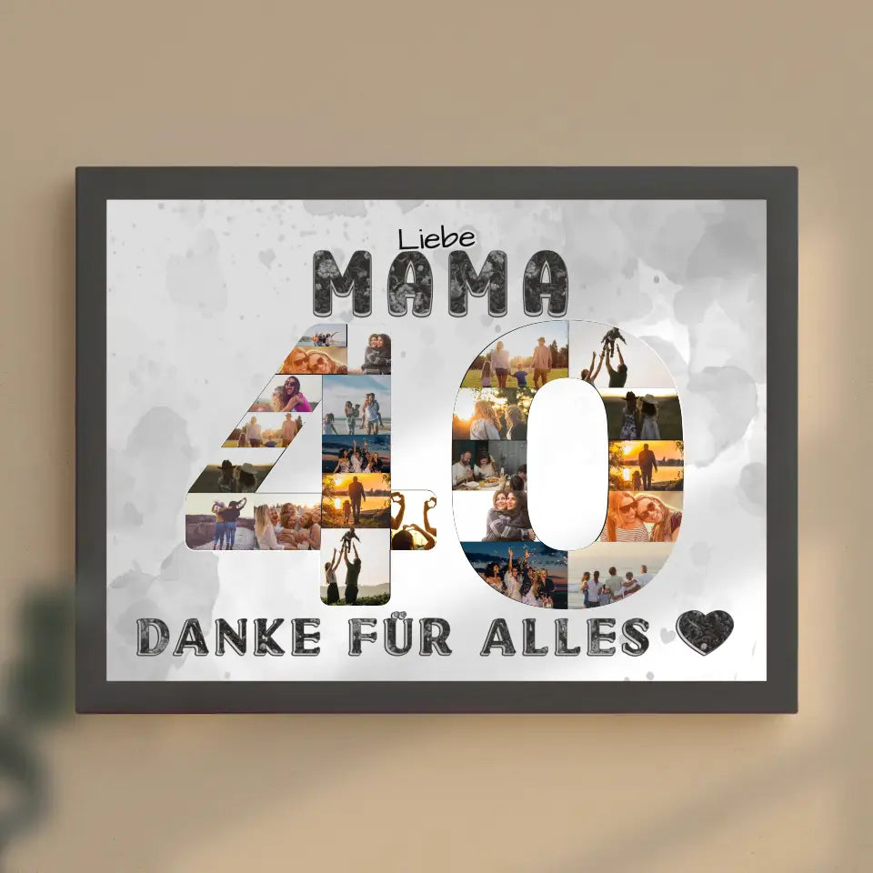 40 Geburtstag Geschenk Personalisiert Mama Poster Danke für Alles