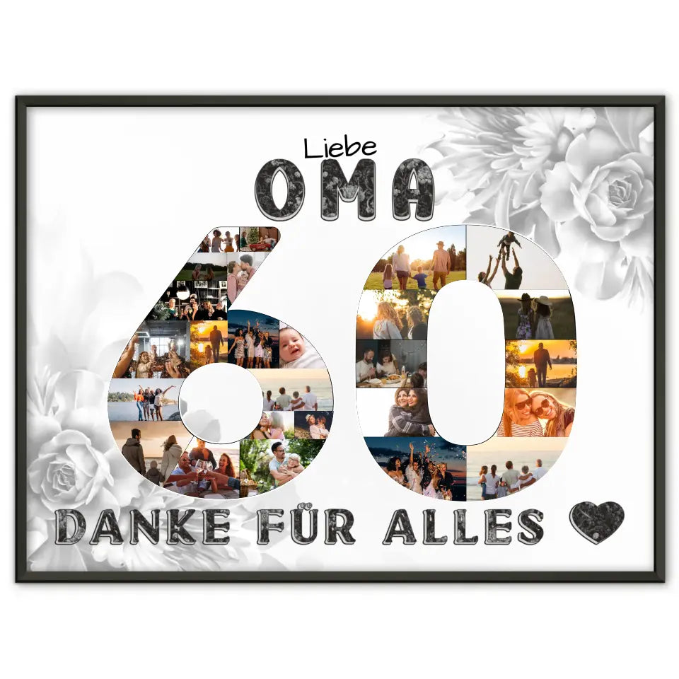 60 Geburtstag Oma Geschenk Personalisiertes Poster