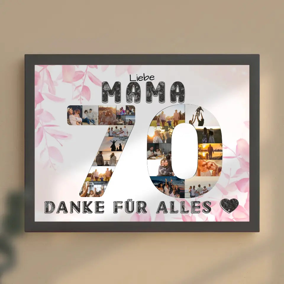 70 Geburtstag Geschenke Poster Mama Danke für alles