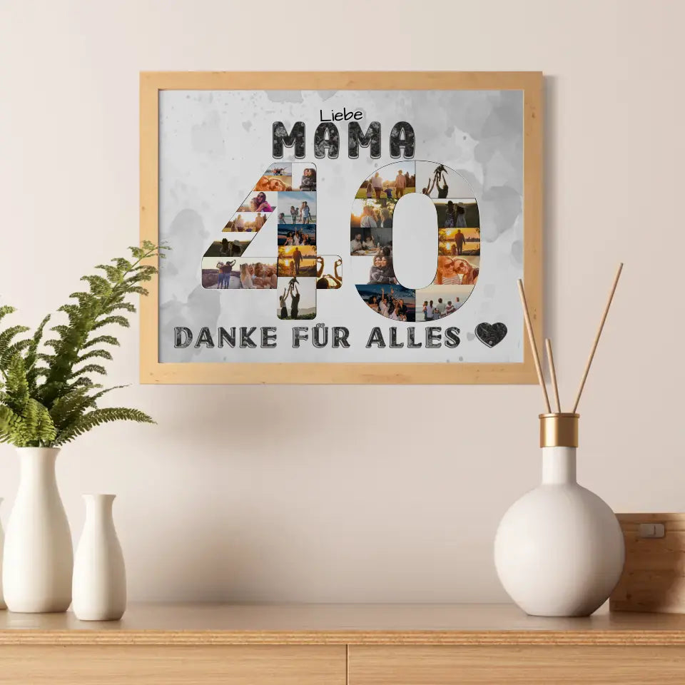 40 Geburtstag Geschenk Personalisiert Mama Poster Danke für Alles