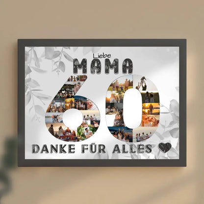 60 Geburtstag Personalisiertes Poster für Mama Fotocollage