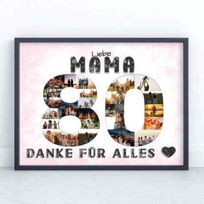 80 Geburtstag Mama Geschenk Personalisiertes Poster