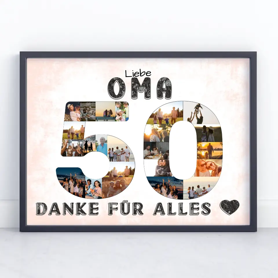 50 Geburtstag Oma Geschenk Personalisiertes Poster