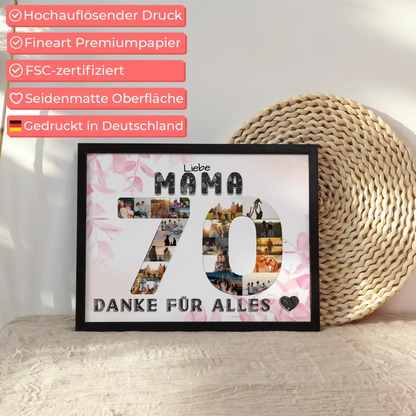 70 Geburtstag Geschenke Poster Mama Danke für alles