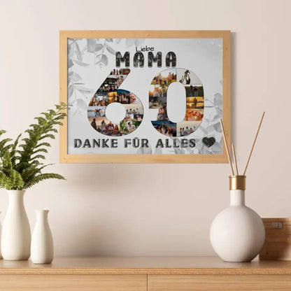 60 Geburtstag Personalisiertes Poster für Mama Fotocollage