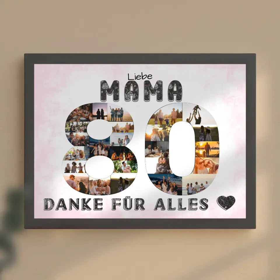 80 Geburtstag Mama Geschenk Personalisiertes Poster