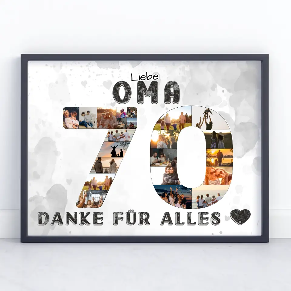 70 Geburtstag Geschenk für Oma Personalisiertes Poster