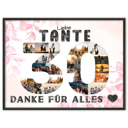 30 Geburtstag Geschenk Personalisiert Tante Poster Danke für Alles