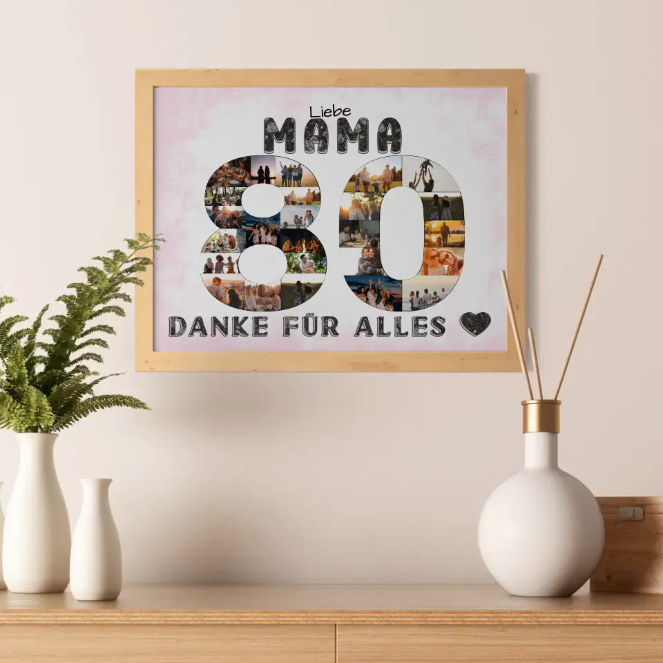 80 Geburtstag Mama Geschenk Personalisiertes Poster