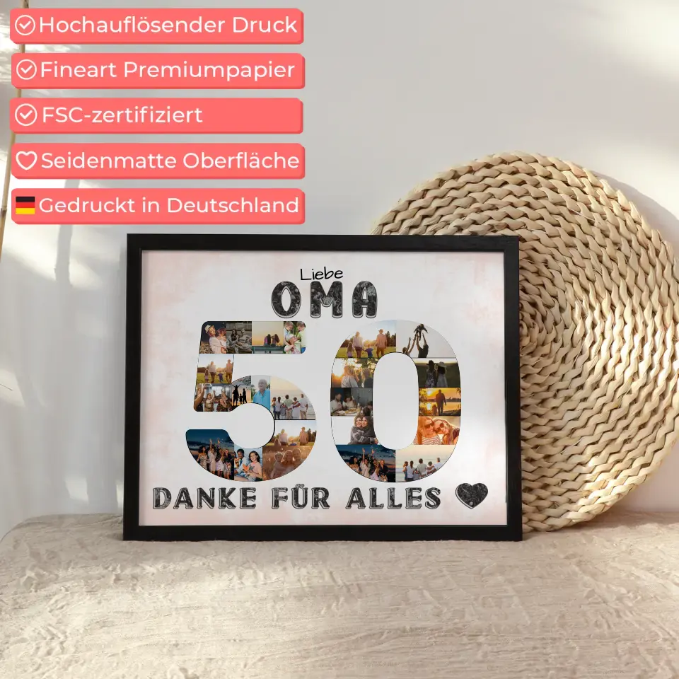 50 Geburtstag Oma Geschenk Personalisiertes Poster