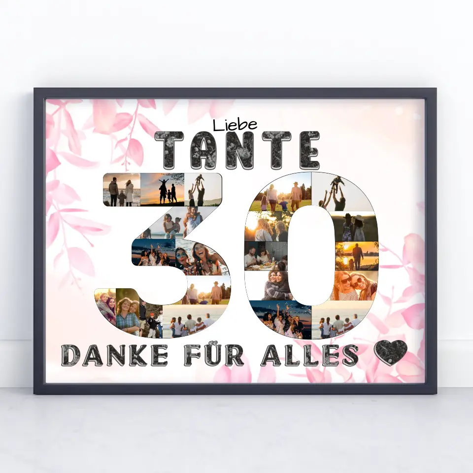 30 Geburtstag Geschenk Personalisiert Tante Poster Danke für Alles