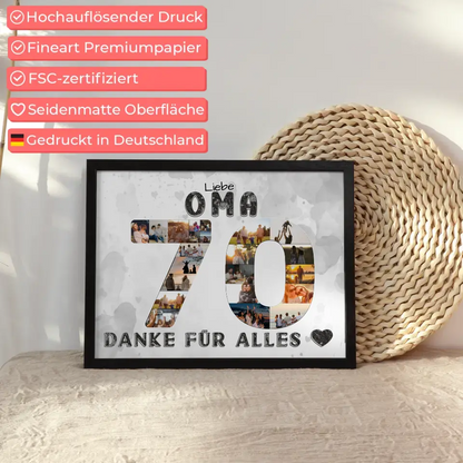 70 Geburtstag Geschenk für Oma Personalisiertes Poster