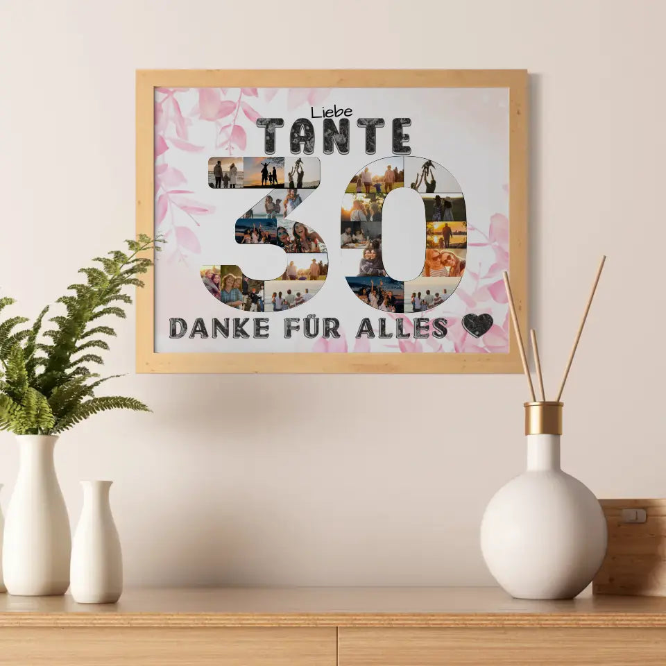 30 Geburtstag Geschenk Personalisiert Tante Poster Danke für Alles