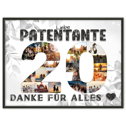 20 Geburtstag Patentante Geschenk Personalisiertes Poster