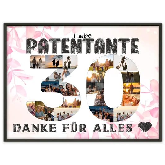 30 Geburtstag Geschenk für Patentante Personalisiertes Poster