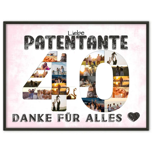 40 Geburtstag Danke für Alles Poster personalisiert für