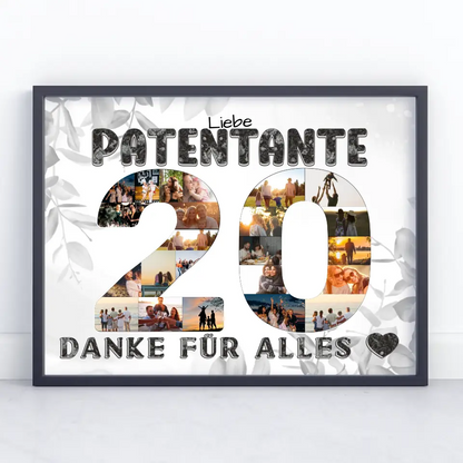 20 Geburtstag Patentante Geschenk Personalisiertes Poster