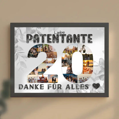 20 Geburtstag Patentante Geschenk Personalisiertes Poster