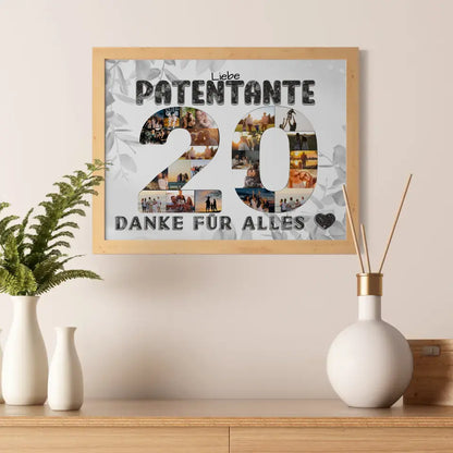 20 Geburtstag Patentante Geschenk Personalisiertes Poster