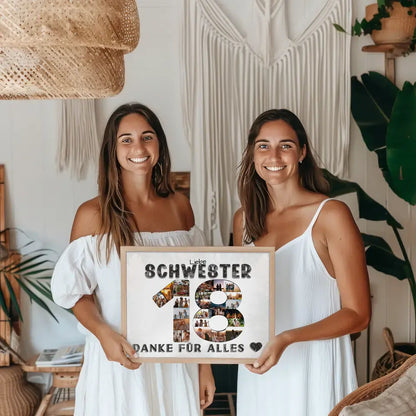 18 Geburtstag Personalisiertes Poster für Schwester Fotocollage