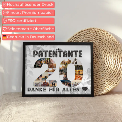 20 Geburtstag Patentante Geschenk Personalisiertes Poster