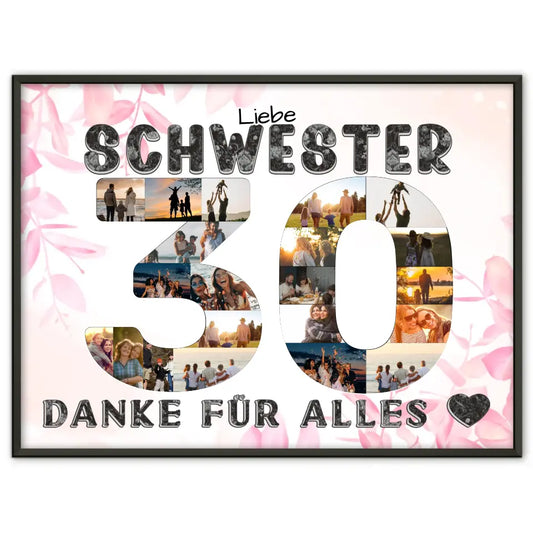 30 Geburtstag Schwester Geschenk Personalisiertes Poster