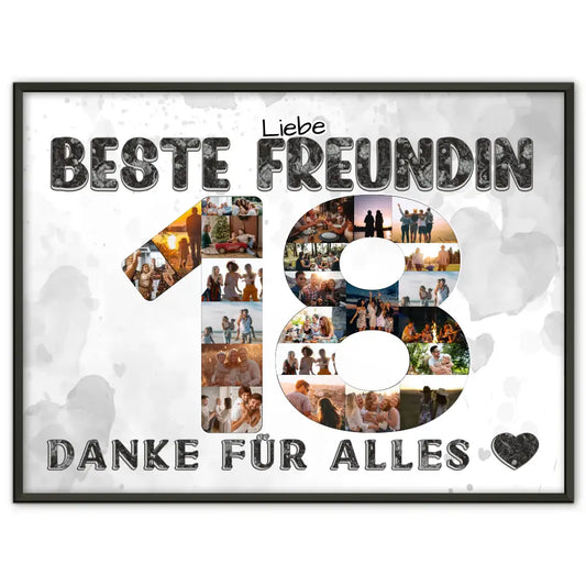 18 Geburtstag Danke für Alles Poster personalisiert für