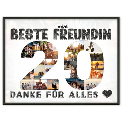 20 Geburtstag Poster personalisiert Danke für Alles für