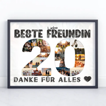 20 Geburtstag Poster personalisiert Danke für Alles für