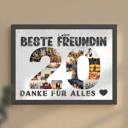 20 Geburtstag Poster personalisiert Danke für Alles für