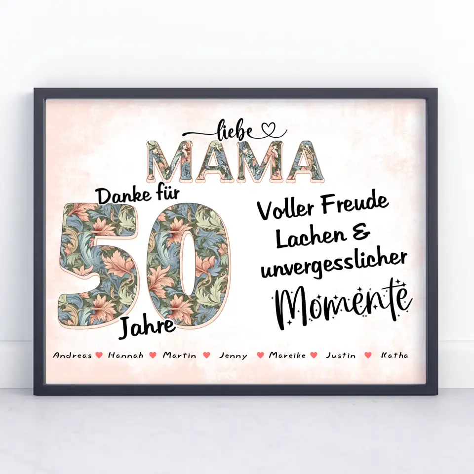 Mama Poster personalisiert Schöne Momente Mit Namen zum 40 Geburtstag