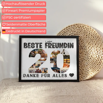 20 Geburtstag Poster personalisiert Danke für Alles für