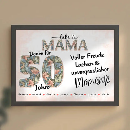 Mama Poster personalisiert Schöne Momente Mit Namen zum 40 Geburtstag