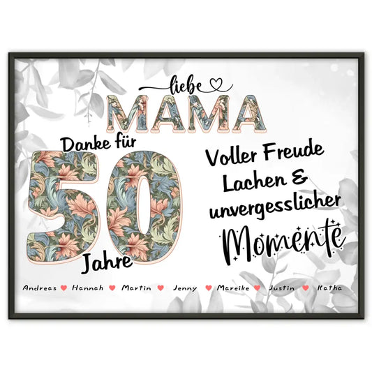 Mama 80 Geburtstag Geschenk Personalisiert Fotocollage mit Namen