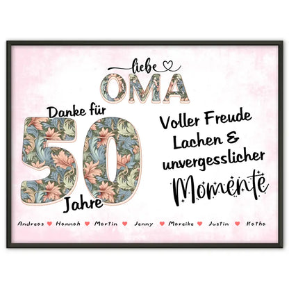 Oma Poster mit Namen zum 60 Geburtstag Schöne Momente