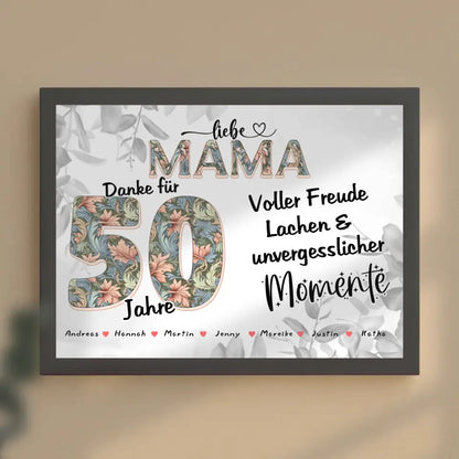 Mama 80 Geburtstag Geschenk Personalisiert Fotocollage mit Namen