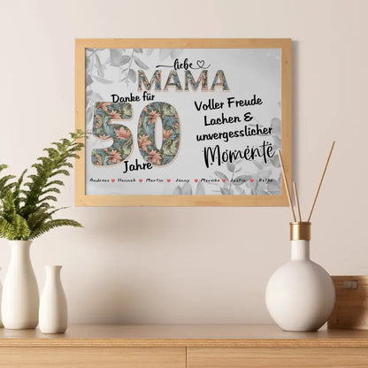 Mama 80 Geburtstag Geschenk Personalisiert Fotocollage mit Namen